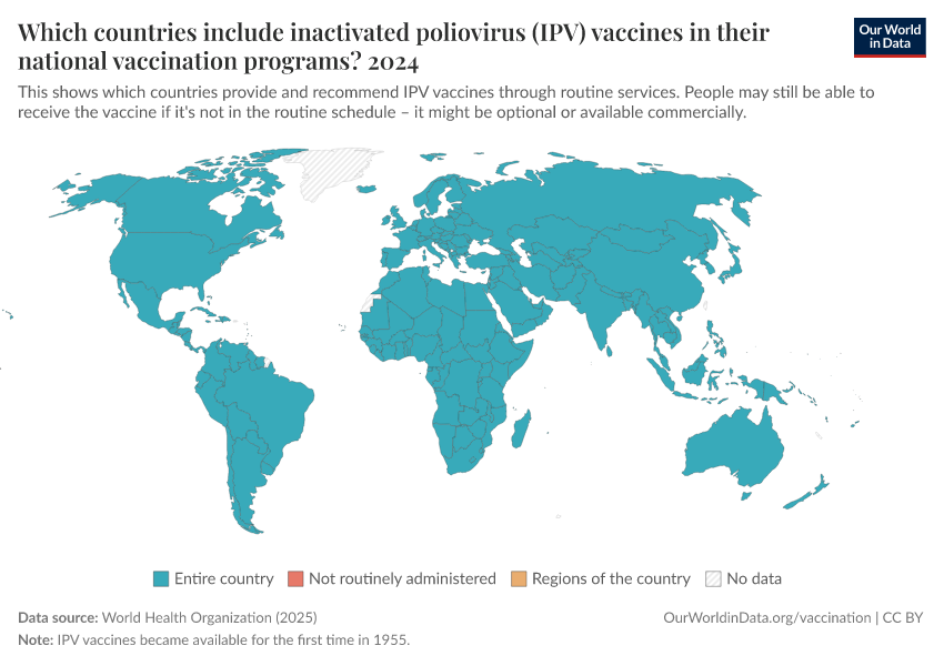 A thumbnail of the "Which countries include inactivated poliovirus (IPV) vaccines in their national vaccination programs?" chart