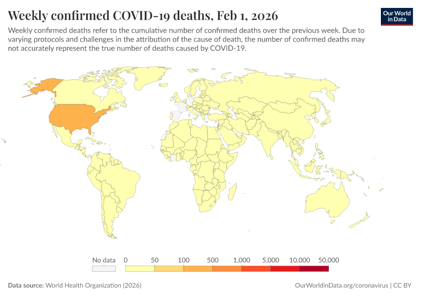 A thumbnail of the "Weekly confirmed COVID-19 deaths" chart
