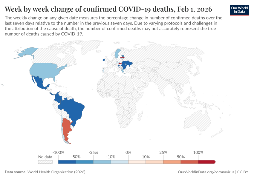 A thumbnail of the "Week by week change of confirmed COVID-19 deaths" chart